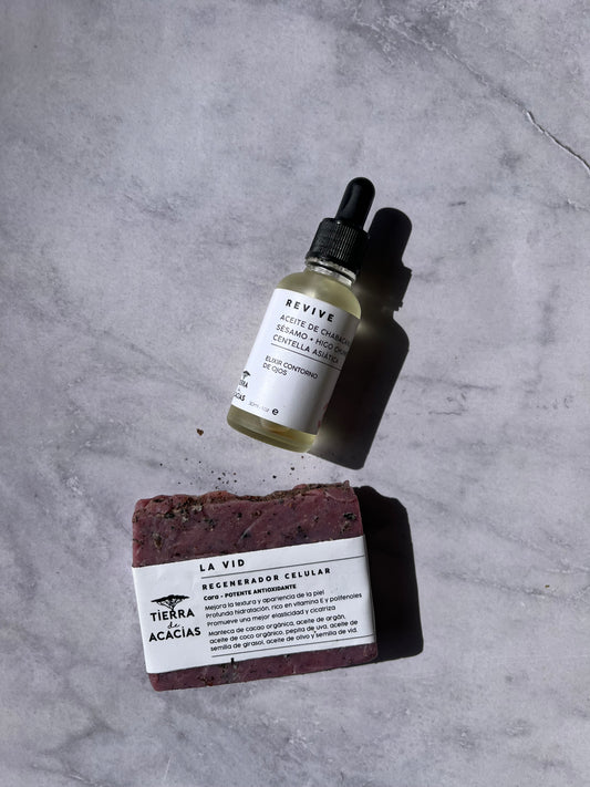 Contorno de Ojos + Jabón Facial Antioxidante con Resveratrol & Uva