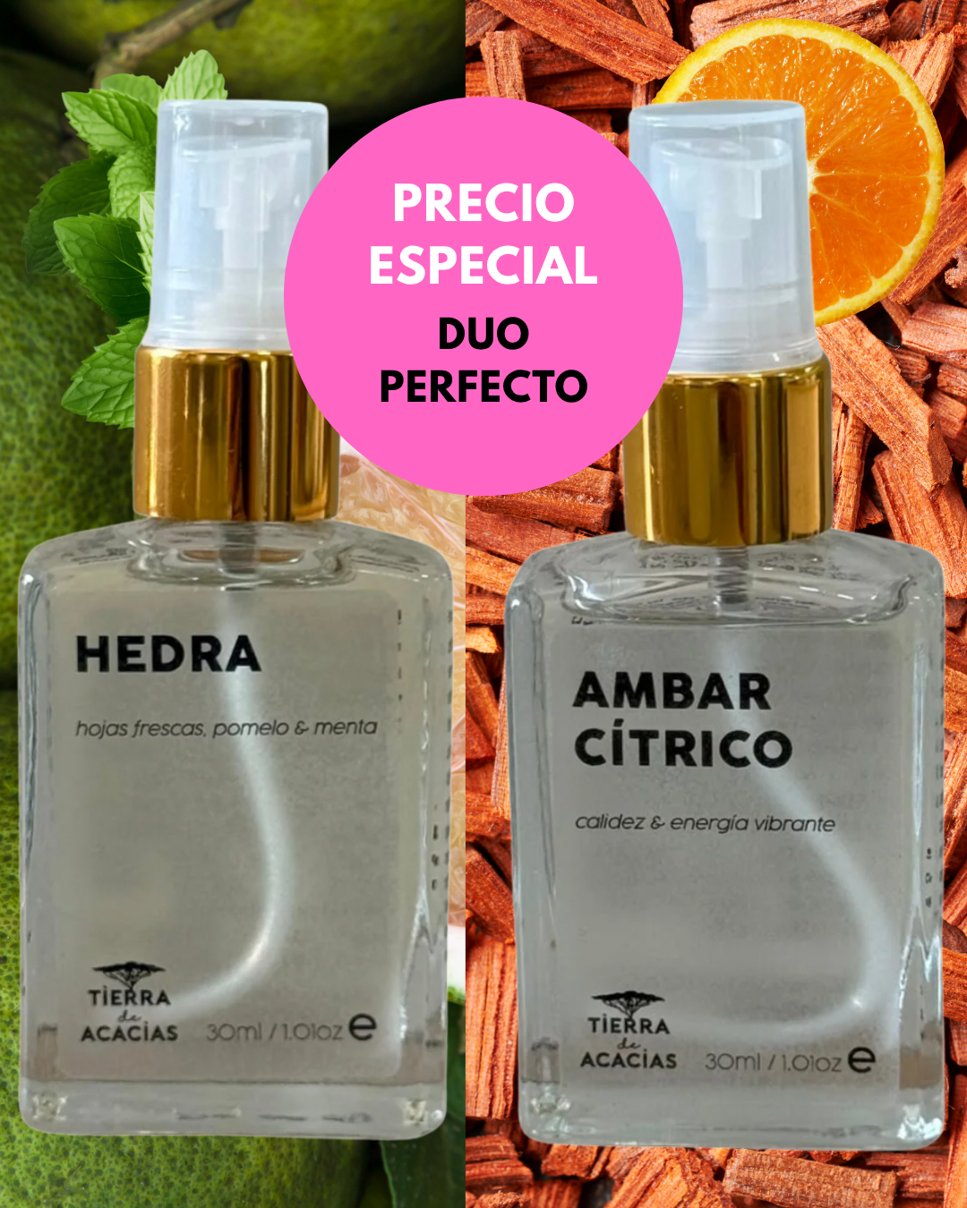 DUO Hedra + Ámbar Cítrico / Elegancia